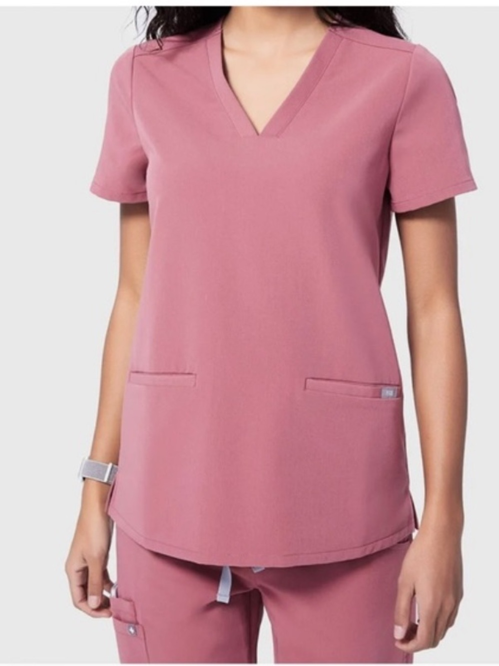 FIGS 2 Piece Medical Scrubs Set Top and Pants Pink Mauve Size Small